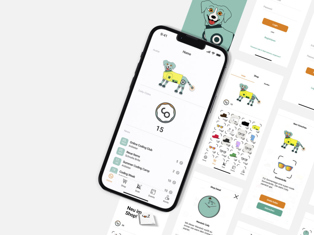 Colly-Sammelpass-App Screendesign